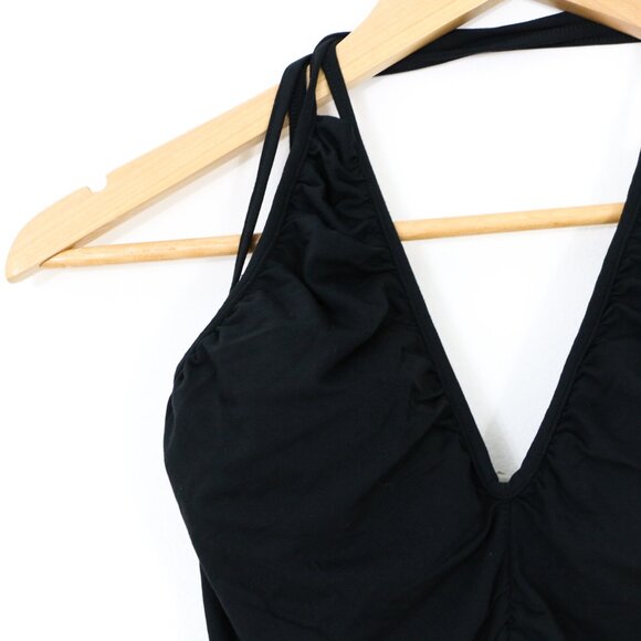 Intimissimi Black Rouched Racer Back V Neck Tank Top - Picture 5 of 9